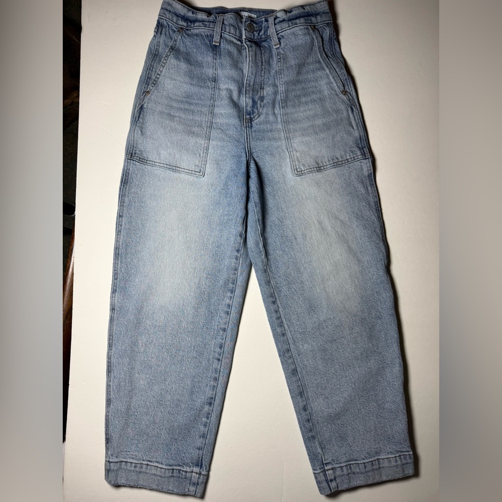 Pistola Cassie Super High Rise Straight Crop Jeans Light Wash Size 27 - Picture 4 of 10